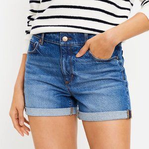 NWT LOFT Denim Roll Short, sz 26/2 mid-rise